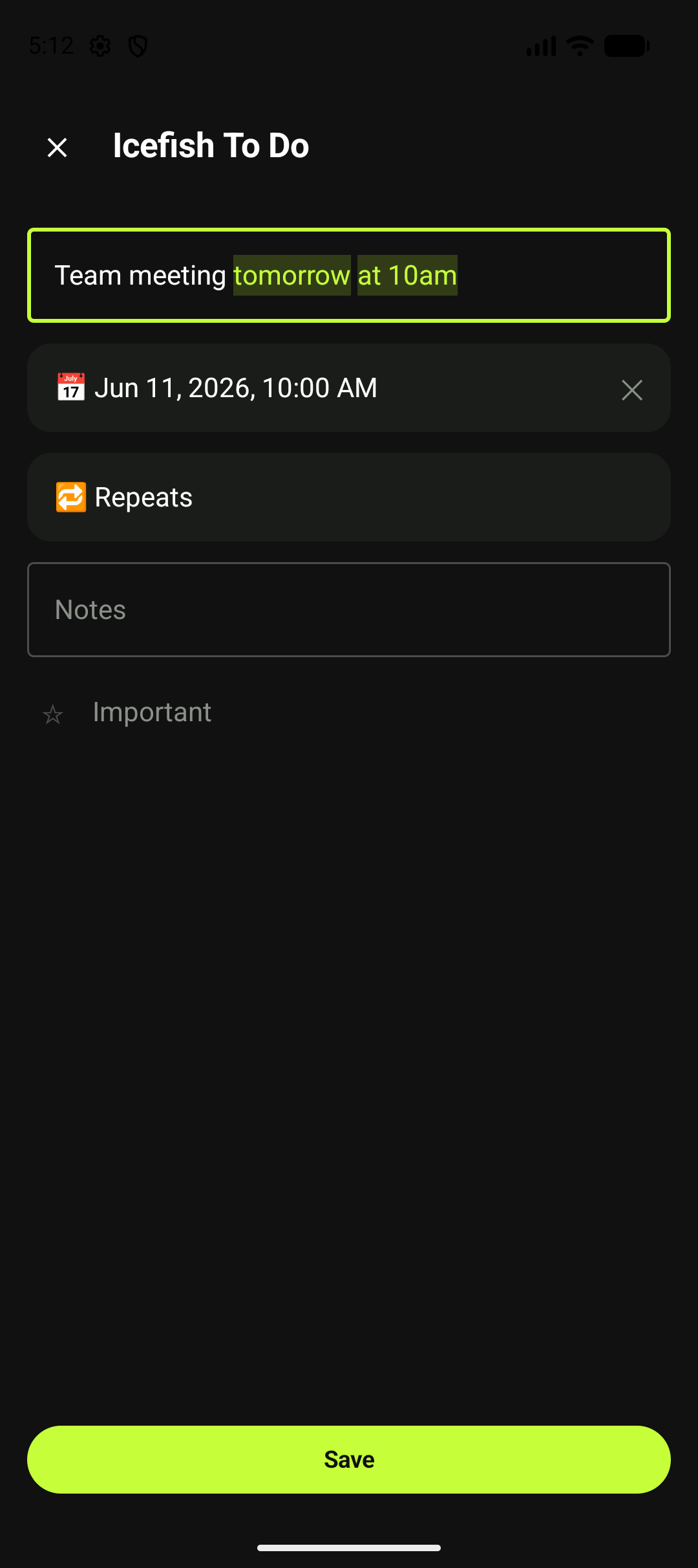 Natural language input