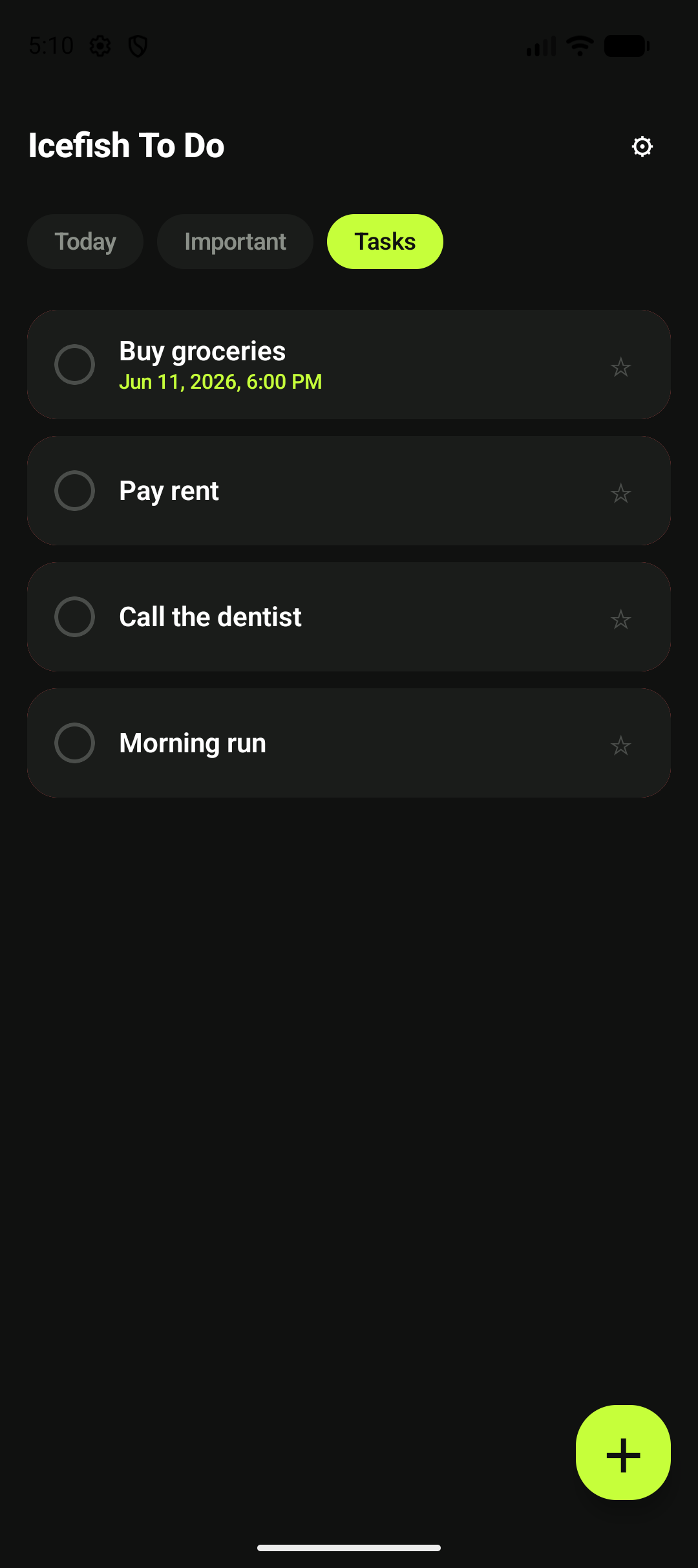 Task list